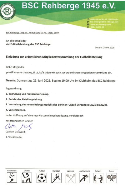 Mitgliederversammlung